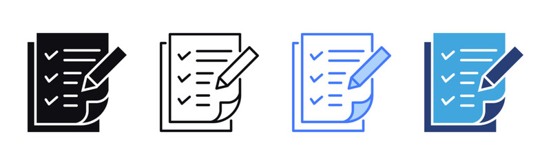 Poster - Checklist icon sheet multiple style collection