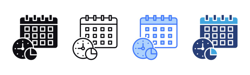 Poster - Time Allocation icon sheet multiple style collection