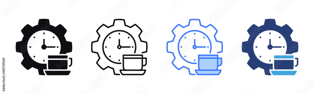 Break Time icon sheet multiple style collection Stock Vector | Adobe Stock