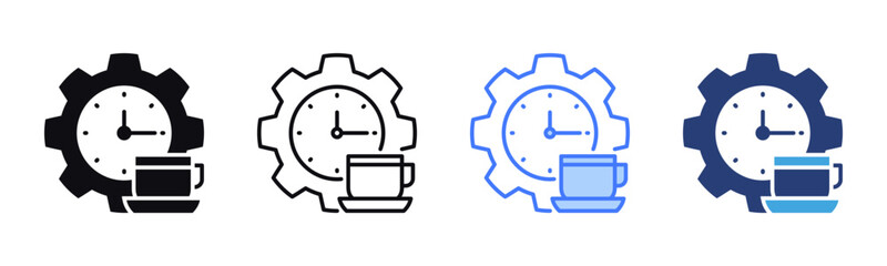 Poster - Break Time icon sheet multiple style collection