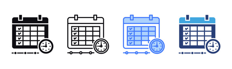 Poster - Schedule icon sheet multiple style collection