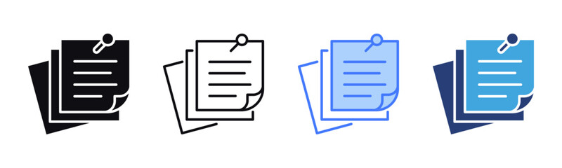 Poster - Sticky Note icon sheet multiple style collection