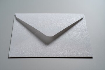 Poster - A close-up shot showcasing an elegant silver glitter envelope, conveying sophistication and a celebratory or important message contained within its shimmering surface.