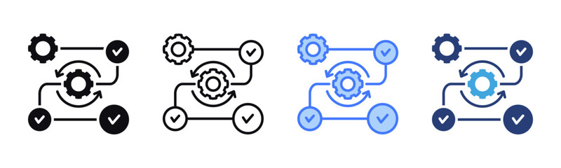 Poster - Process icon sheet multiple style collection