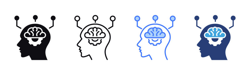 Poster - Psychology icon sheet multiple style collection