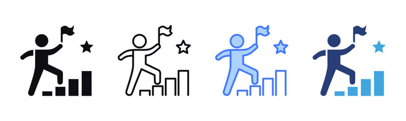 Poster - Achieving Goal icon sheet multiple style collection