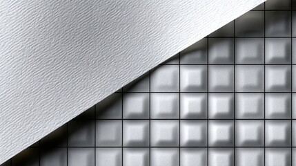 Poster - A silver tile floor with a white border