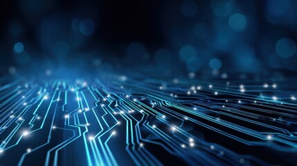 Aufkleber - A blue background with a series of blue lines that look like circuits