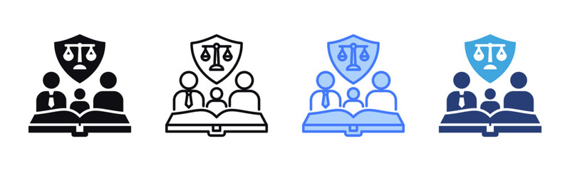 Poster - Family Law icon sheet multiple style collection