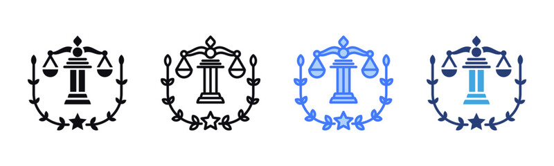 Poster - Law Firm icon sheet multiple style collection