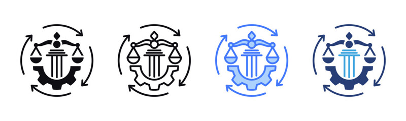 Poster - Legal Process icon sheet multiple style collection