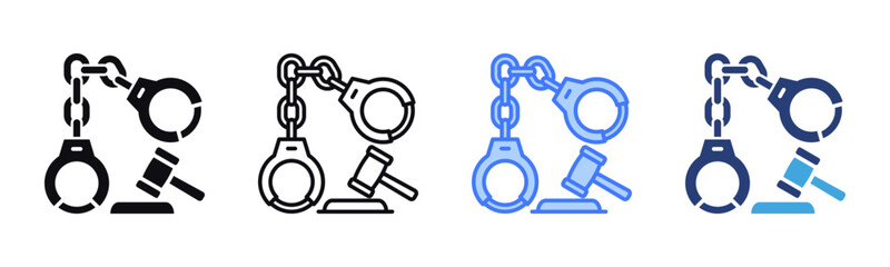 Poster - Criminal Law icon sheet multiple style collection