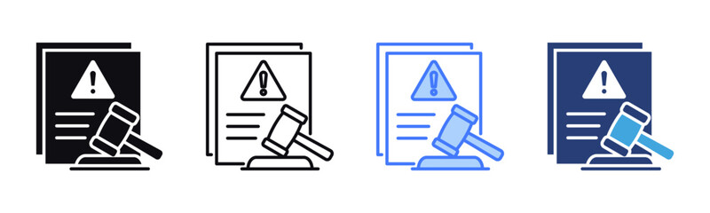 Poster - Lawsuit icon sheet multiple style collection