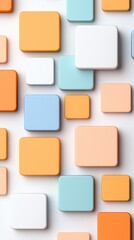 Poster - Pastel Cubes Isometric Grid Pattern
