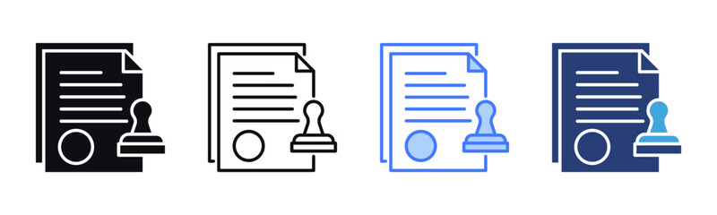 Poster - Notary icon sheet multiple style collection