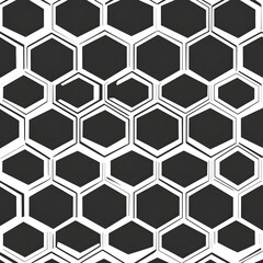 Poster - honeycomb pattern black and white