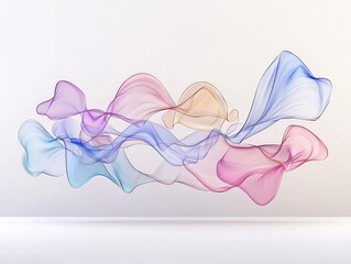 Poster - Abstract Pastel Waves Flowing in Blurred Motion