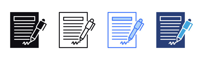 Poster - File Agreement icon sheet multiple style collection