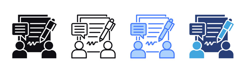Poster - Team Consulting icon sheet multiple style collection