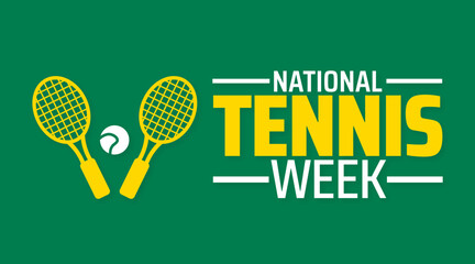 Wall Mural - national tennis week background banner or poster design template. observed every year in june. holid