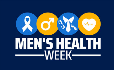 Wall Mural - men's health week background banner or poster design template. observed every year in june. holiday 