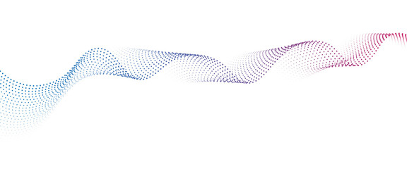 Aufkleber - Flowing Dot Wave halftone gradient pattern on transparent background	
