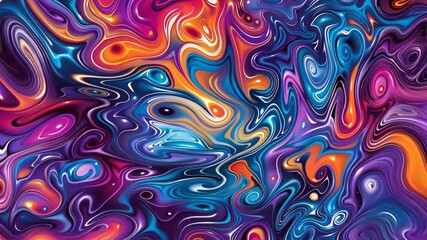 Poster - Bright colors swirl together in an abstract composition, creating a lively and dynamic visual experience filled with energy