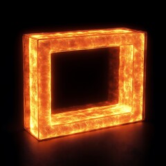 Poster - Fiery glowing rectangular frame