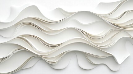 Poster - Abstract White Paper Wave Texture Background