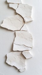 Poster - Abstract White Texture: Broken Fragments on a Speckled Surface