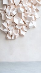 Poster - Abstract White Triangular Shapes on Textured Wall