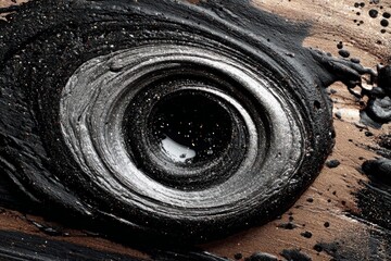 Leinwandbilder - Exploring the intricate patterns of dark swirling paint against a textured background