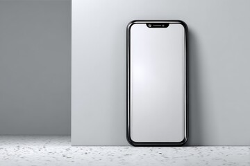 Aufkleber - Modern smartphone placed against a minimalist wall in a contemporary interior design setting