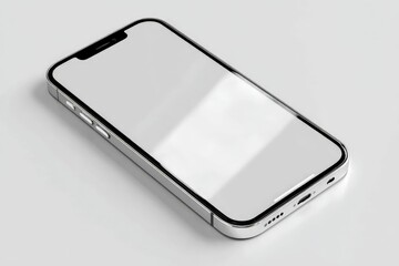 Aufkleber - Smartphone lying on a flat surface with a sleek design and a blank screen displaying a modern aesthetic in a minimalist setting