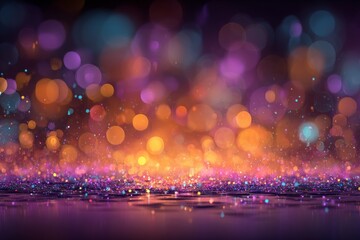 Aufkleber - Colorful bokeh backdrop creates a magical atmosphere for creative projects and events in the evening setting