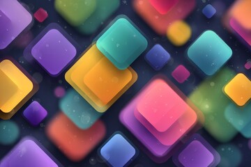 Poster - Colorful geometric shapes create a vibrant abstract background with depth and movement