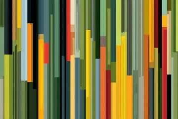 Poster - Colorful vertical stripes create an abstract representation of a vibrant landscape in a contemporary art piece