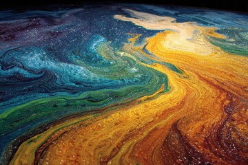 Fototapete - Vibrant abstract art showcases flowing colors and textures in swirling patterns
