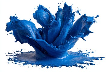 Aufkleber - Vibrant blue paint splash creating an artistic design in a dynamic display of color and movement