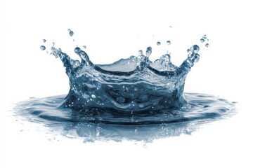 Aufkleber - Splashes and ripples form as a droplet hits a calm water surface in a controlled setting
