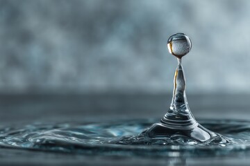Poster - Water droplet creates stunning splash effect in a tranquil setting during daytime