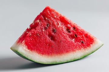 Poster - Fresh watermelon slice with vibrant colors on a light background ready for summer enjoyment