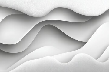 Poster - Abstract design featuring layered white waves creating a sense of depth and texture in a minimalist style