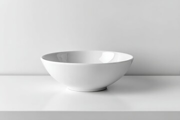 Poster - Simple white ceramic bowl placed on a clean surface for versatile kitchen use and elegant dining experiences
