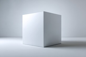 Aufkleber - Minimalist white cube positioned in a well-lit studio setting showcases modern design principles and simplicity in art