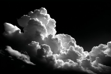 Poster - Dramatic clouds illuminated by light create striking contrast against a dark sky