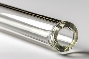 Aufkleber - Clear glass tube showcasing precision craftsmanship and simplicity with natural light highlights