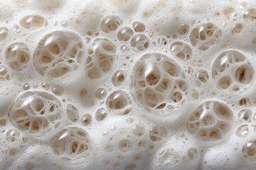 Aufkleber - Bubbles forming on a surface with foam during a cleansing process in a well-lit environment