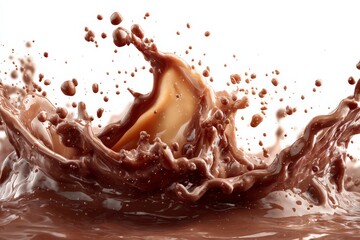 Aufkleber - Chocolate splash with vibrant motion in a smooth liquid environment captured in stunning detail