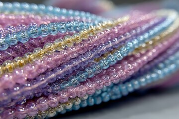 Poster - Colorful beads arranged in layers showcasing craftsmanship and beauty in vibrant hues